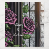 Lila Rose am Fenster - gotischer Stil Weinetikett (Einzelnes Label)