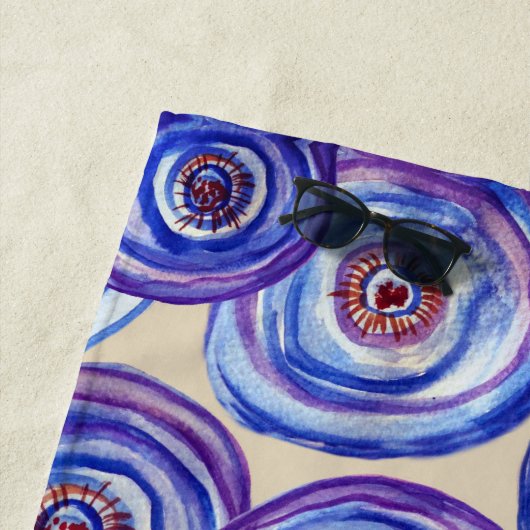 Lila Rose Asbtaract Strandtuch (Beispiel)