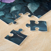 Lila Rose auf Aquamarin Puzzle (Seite)