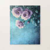 Lila Rose auf Aquamarin Puzzle (Vertikal)