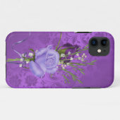lila Rose auf Damast Case-Mate iPhone Hülle (Rückseite (Horizontal))
