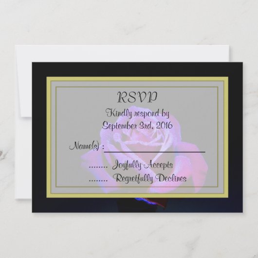 Lila Rose auf der schwarzen UAWG Einladung (Vorderseite)