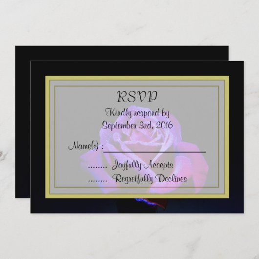 Lila Rose auf der schwarzen UAWG Einladung (Vorne/Hinten)