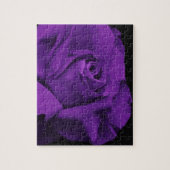 Lila Rose auf schwarzem Puzzlen Puzzle (Vertikal)