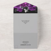 Lila Rose aus schwarzem Silber  All In One Einladung (Außenbereich)