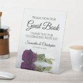 Lila Rose Bitte unterzeichnen Sie unser Gästebuch Sockelschild (In SItu)