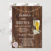 Lila Rose Blase & Brause Paare Dusche Einladung (Vorne/Hinten)