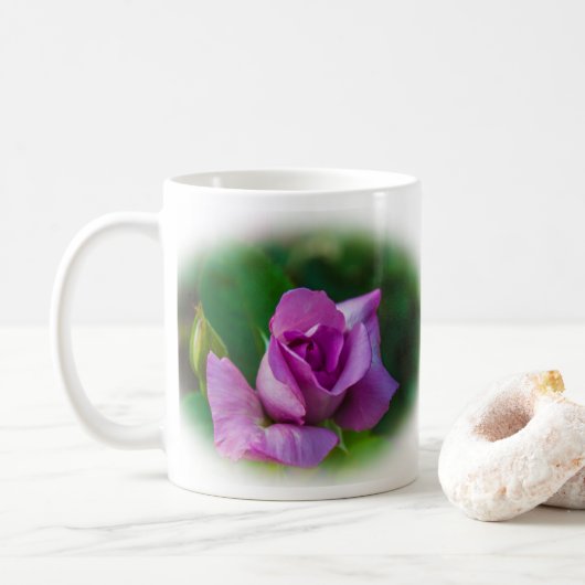 Lila Rose Blossom Kaffeetasse (Mit Donut)