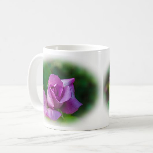 Lila Rose Blossom Kaffeetasse (Vorderseite Links)
