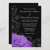 Lila Rose Blühe Hochzeiten Einladung (Vorne/Hinten)