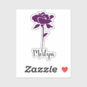 Lila Rose Blume Blumenkohl Individuelle Name Farbe Aufkleber (Blatt)