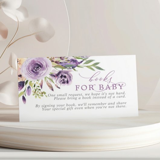 Lila Rose Blumenbuch für Babyverpackungskarte Begleitkarte