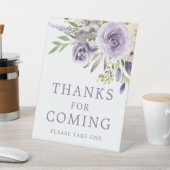 Lila Rose Blumendusche Danke für die Teilnahme Sockelschild (In SItu)