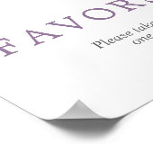 Lila Rose Blumenduschfavoriten Zeichen Poster (Ecke)