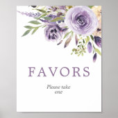 Lila Rose Blumenduschfavoriten Zeichen Poster (Vorne)