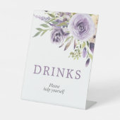 Lila Rose Blumenduschtränke Unterschrift Sockelschild (Vorderseite)