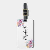 Lila Rose Blumenfarbe Personalisiert Gepäckanhänger (Vorderseite vertikal)