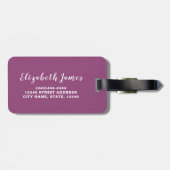 Lila Rose Blumenfarbe Personalisiert Gepäckanhänger (Rückseite horizontal)