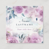Lila Rose Blumenfarbenkarte Quadratische Visitenkarte (Vorderseite)
