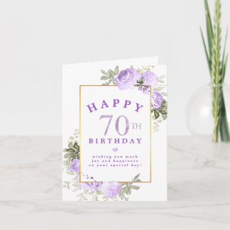 Lila Rose Blumengold 70. Geburtstag Einladung