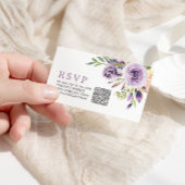 Lila Rose Blumenhochzeit QR Code UAWG Begleitkarte