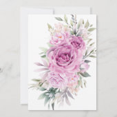 Lila Rose blumenislamische Hochzeit Einladung (Rückseite)