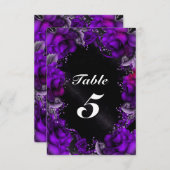 LILA Rose Blumenkarte Tischnummer (Vorne/Hinten)