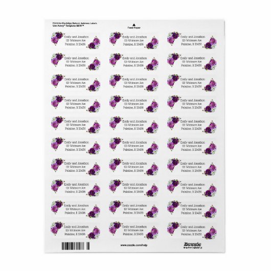 Lila Rose Blumenrückgabeadresse (Vorne)