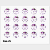 Lila Rose Blumenschmuck Danke Stickers (Blatt)