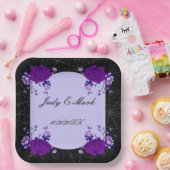 Lila Rose Blumenspinne Hochzeit im Herbst Pappteller (Party)