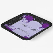 Lila Rose Blumenspinne Hochzeit im Herbst Pappteller (Gewinkelt)