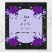 Lila Rose Blumenspinne Hochzeit im Herbst Weinetikett (Einzelnes Label)