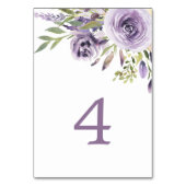 Lila Rose Blumentisch 4 Tischnummer Hochzeit (Vorderseite)
