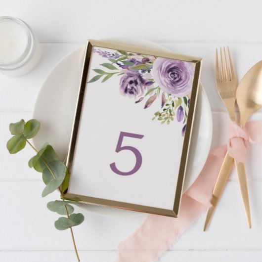 Lila Rose Blumentisch 5 Tischnummer Hochzeit