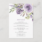 Lila Rose Blumenzettel Begleitkarte (Vorderseite)