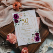 Lila Rose & Blush 50. Hochzeitstag Einladung