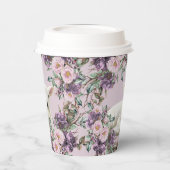 Lila Rose Blütenblätter mit Lamm Pappbecher (Links)