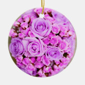 Lila Rose Bouquet Blume Keramik Ornament (Vorne)