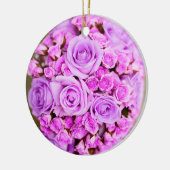 Lila Rose Bouquet Blume Keramik Ornament (Links)