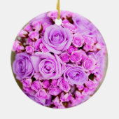 Lila Rose Bouquet Blume Keramik Ornament (Hinten)
