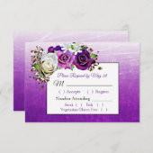 Lila Rose Bouquet Elegante Wedding RSVP Karte (Vorne/Hinten)