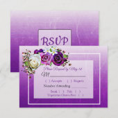 Lila Rose Bouquet Elegante Wedding RSVP Karte (Vorne/Hinten)