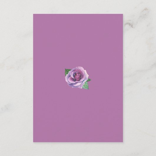 Lila Rose Bouquet Hochzeitskarten Begleitkarte (Rückseite)