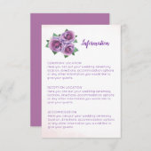 Lila Rose Bouquet Hochzeitskarten Begleitkarte (Vorne/Hinten)