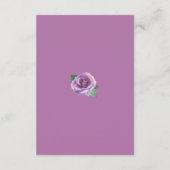 Lila Rose Bouquet Hochzeitskarten Begleitkarte (Rückseite)