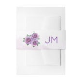 Lila Rose Bouquet Monogram Wedding Einladungsbanderole (Vorderseite Beispiel)