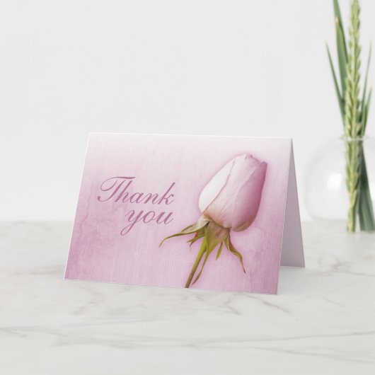 Lila Rose bud Hochzeit danke Kartenlandschaft (Vorderseite)