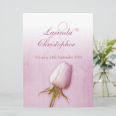 Lila Rose bud lilac Hochzeit große Einladung (Stehend Vorderseite)