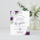 Lila Rose Budget Hochzeitsempfang Einladung (Stehend Vorderseite)