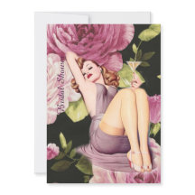 lila Rose Button auf Mädchen Vintagen Brautparty